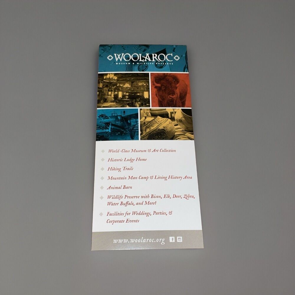 Promotional Rack Card Woolaroc Museum And Wildlife Preserve Bartlesville OK